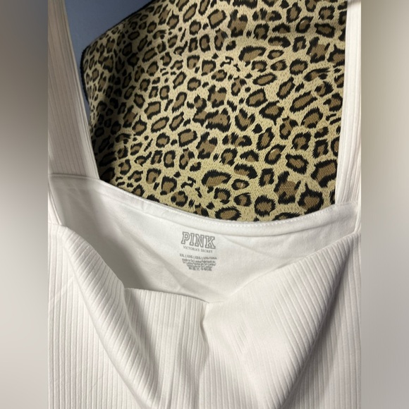 PINK VICTORIA'S SECRET RIB SQUARE NECK ACTIVE DRESS W POCKETS WHITE SIZE XXL - Picture 3 of 7